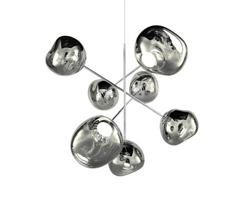 Melt grote kroonluchter, zilver